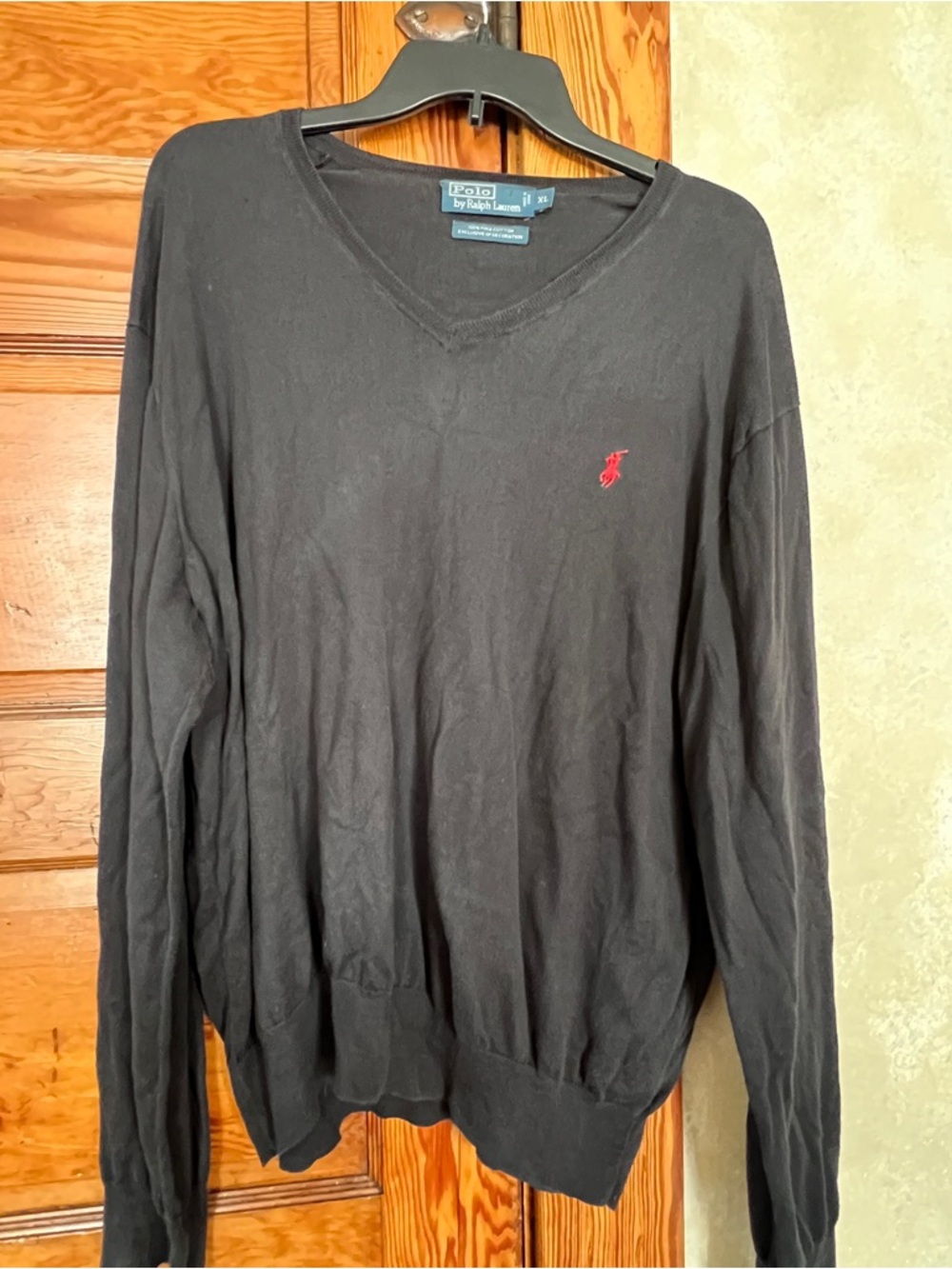 Polo Ralph Lauren Men’s V-Neck Sweater Size XL 100% Pima Cotton Dark Academia